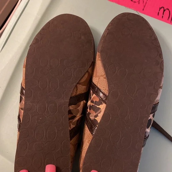 Brown and Tan Leopard Coach Sneakers Size 6 - Picture 4 of 6